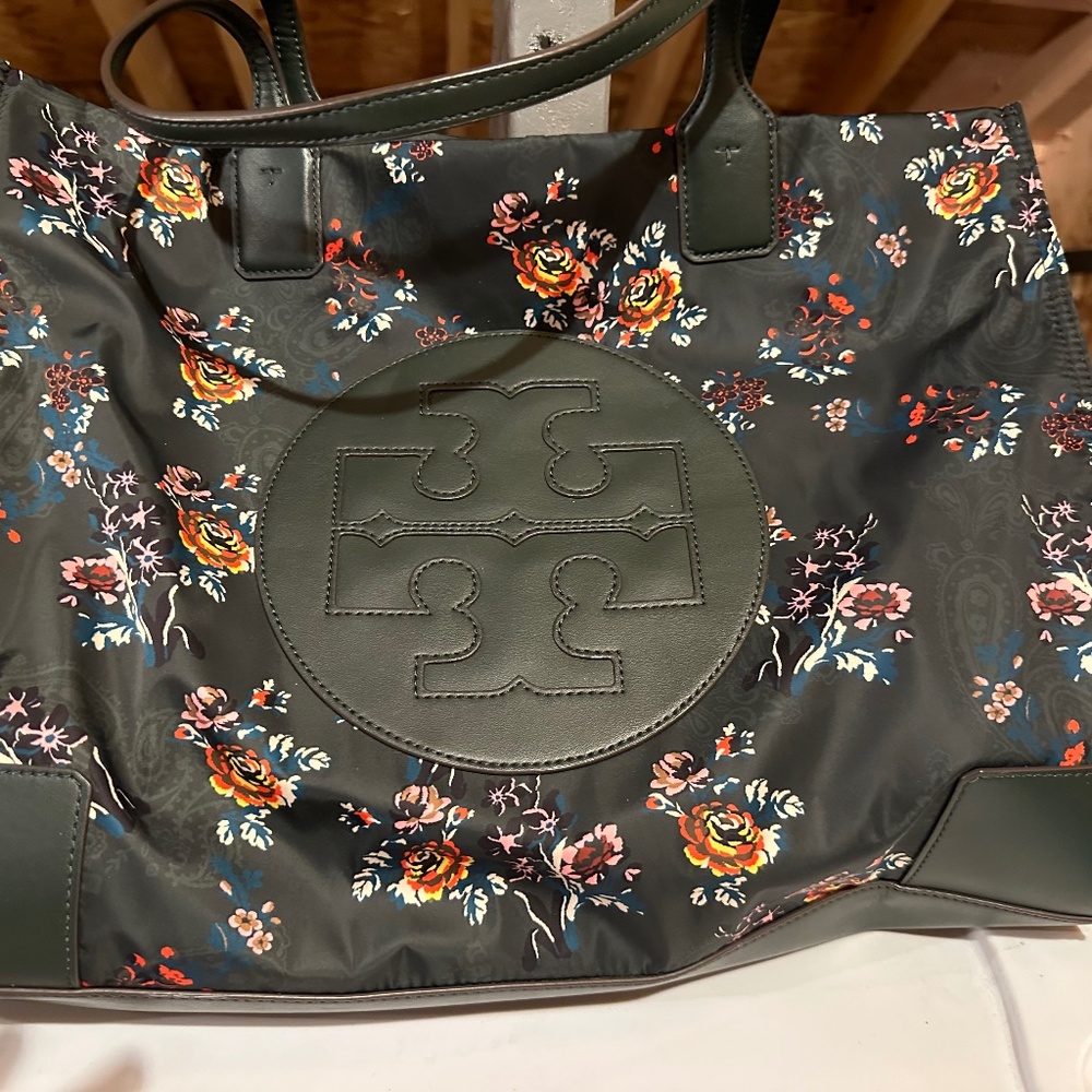 Tory Burch Ella Large Green printed Tote